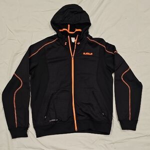 Nike Black and Neon Orange  Hooded Zip Up
